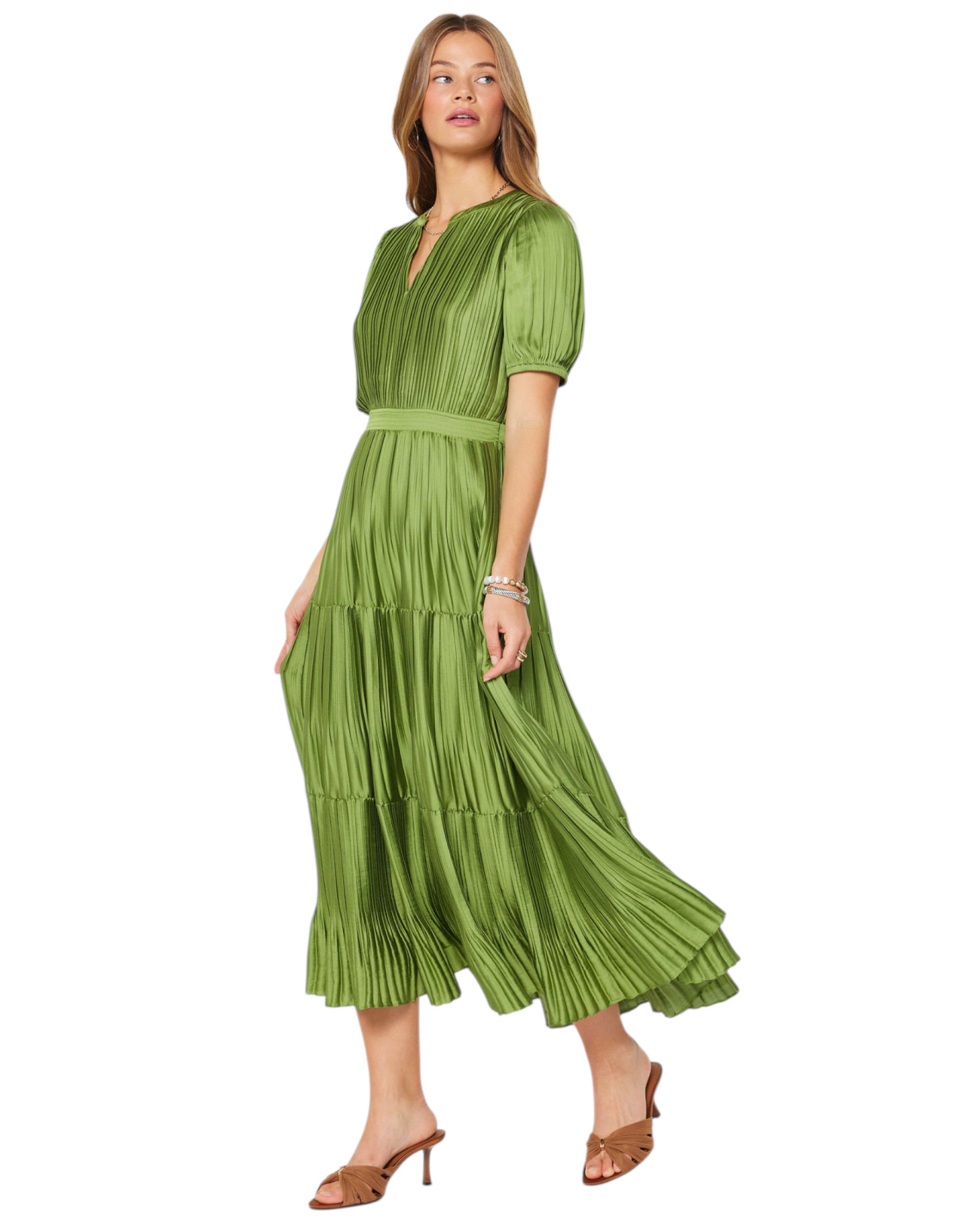 tiered pleated midi dress Maxi | Puff Sleeves Color:Black/Hot Pink Embrace timeless elegance with Plus Size Tiered Tulle Birthday fit