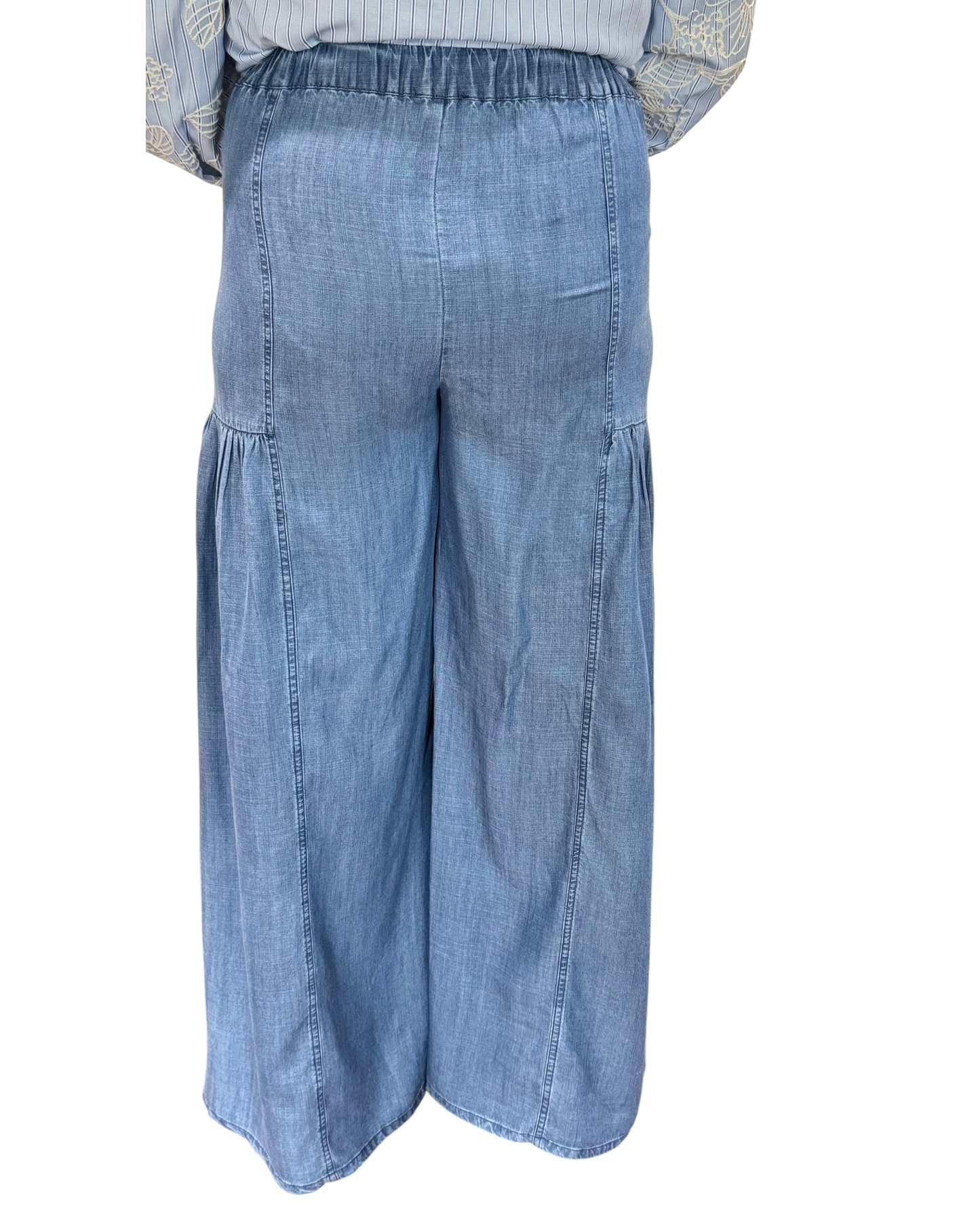 Tiered Wide-Leg Palazzo Pants