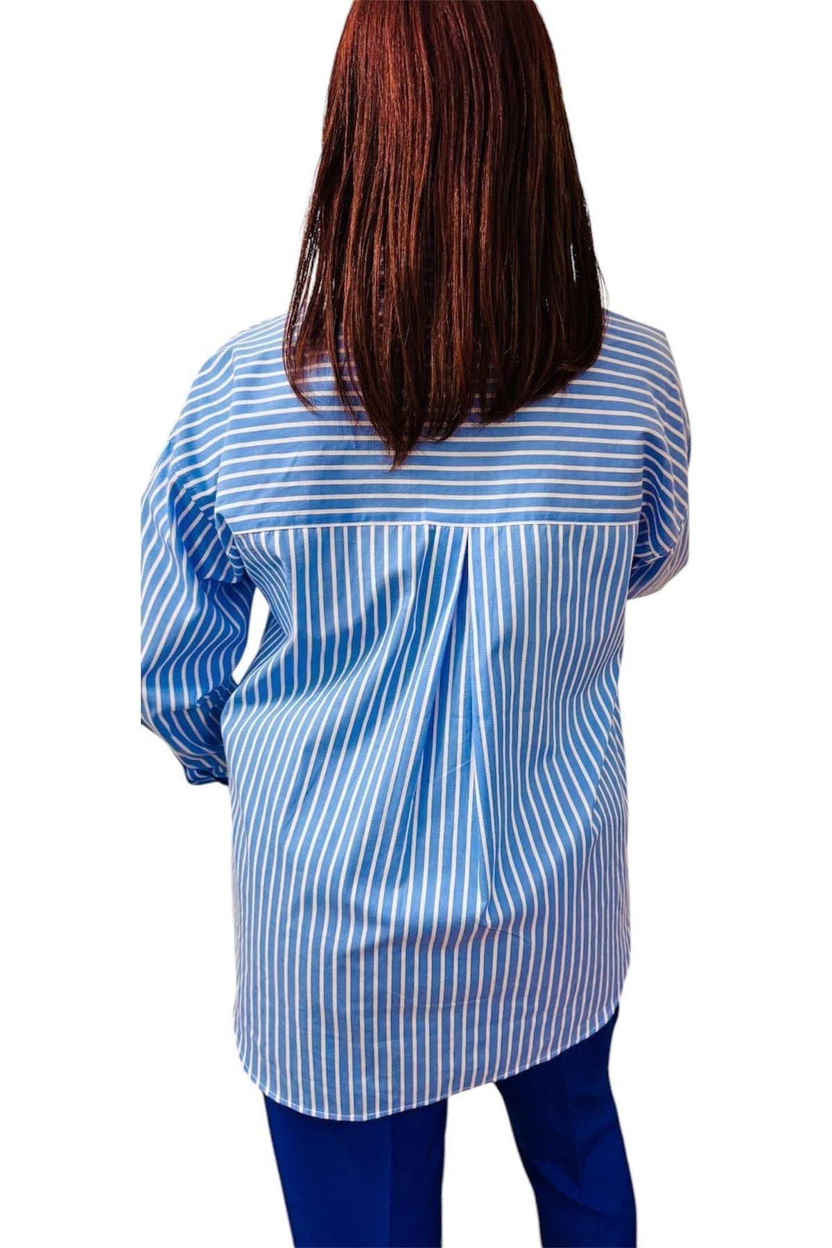 Oversized Cotton Stripe Shirt - D-S Fashion Sophisticated Boutique