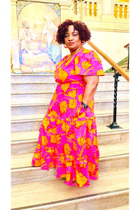 Fuchsia- Orange Dress - D-S Fashion Sophisticated Boutique