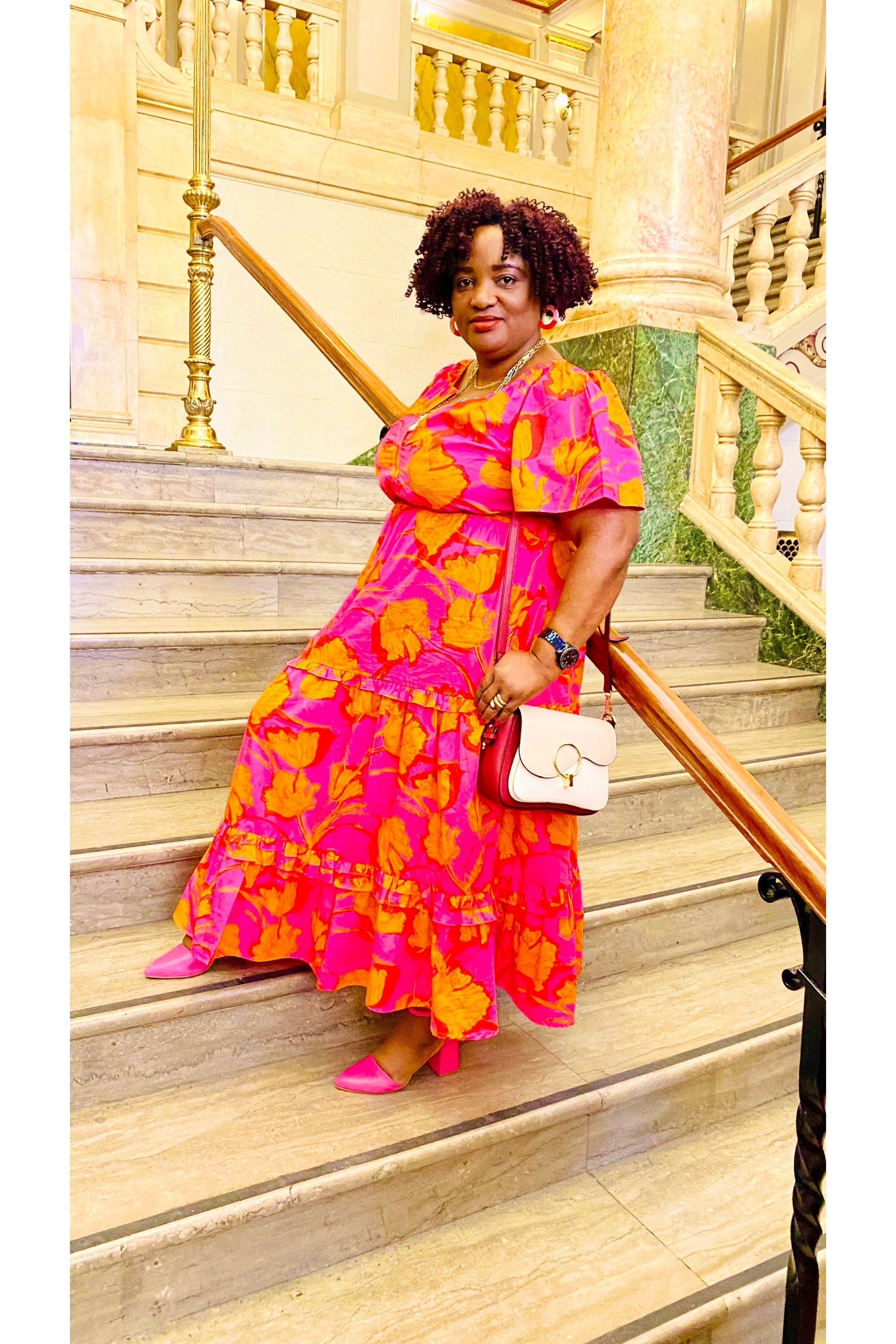 Fuchsia- Orange Dress - D-S Fashion Sophisticated Boutique