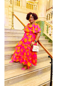 Fuchsia- Orange Dress - D-S Fashion Sophisticated Boutique