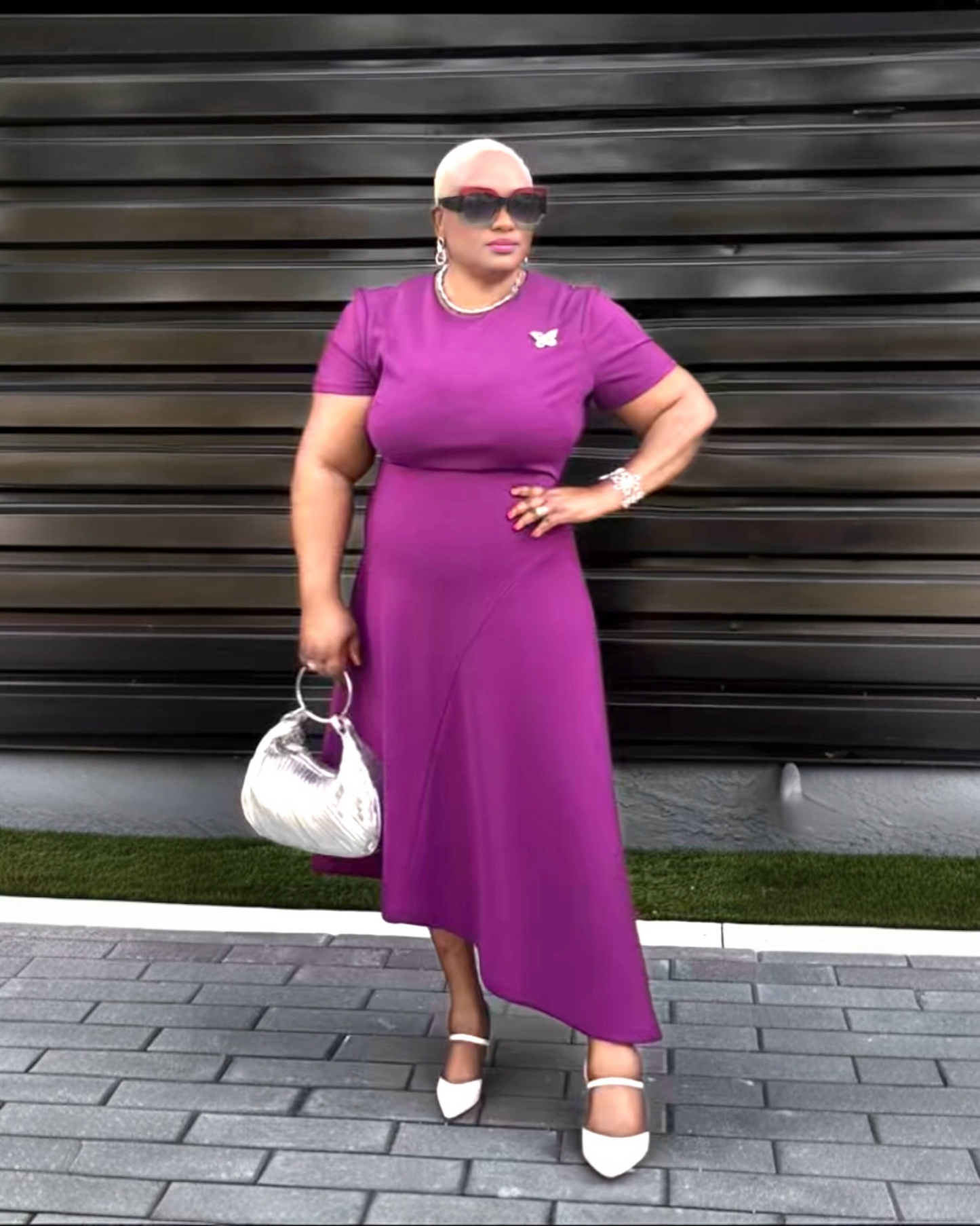 Asymmetrical Midi Dress