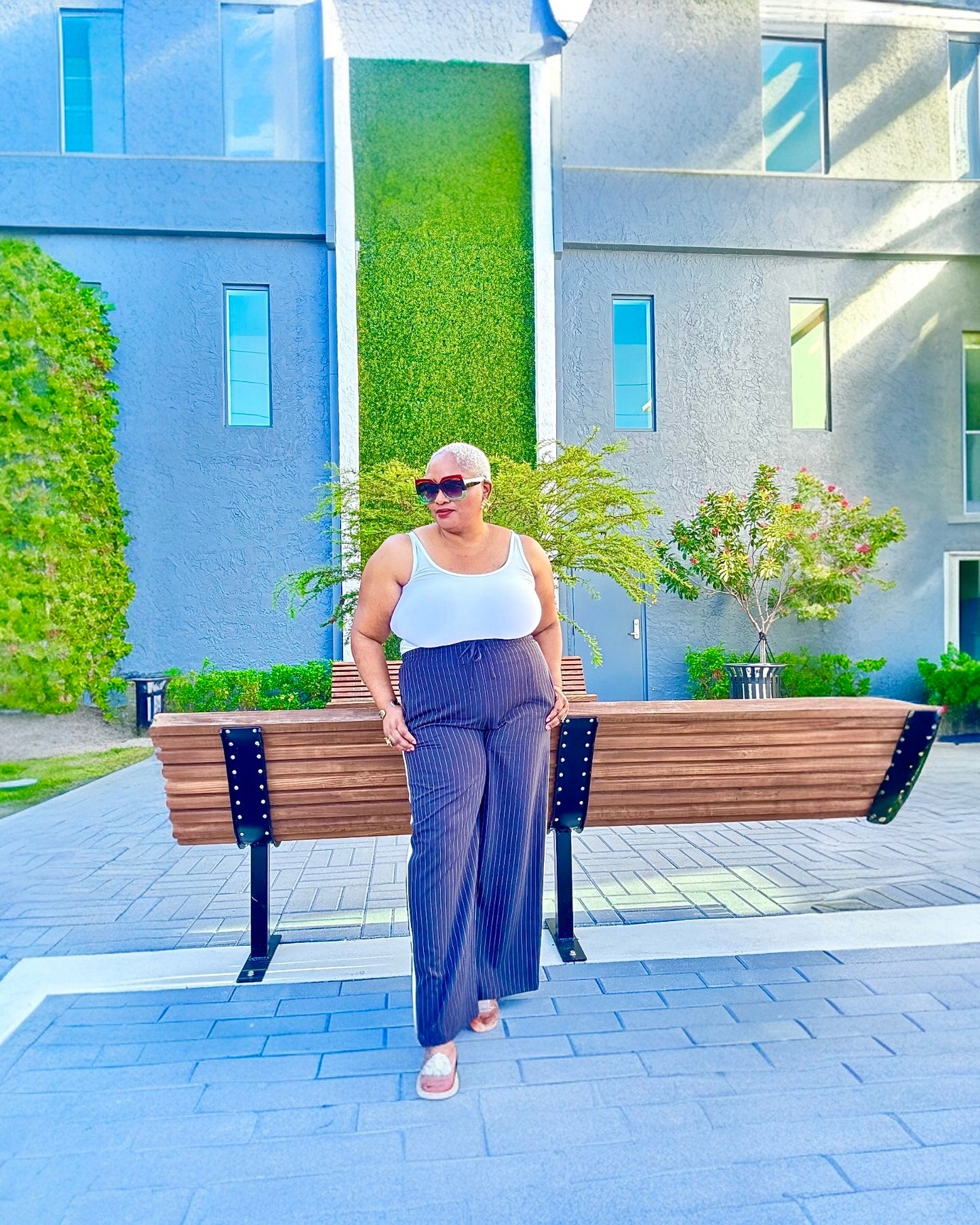 Side Stripe Pants with Drawstring