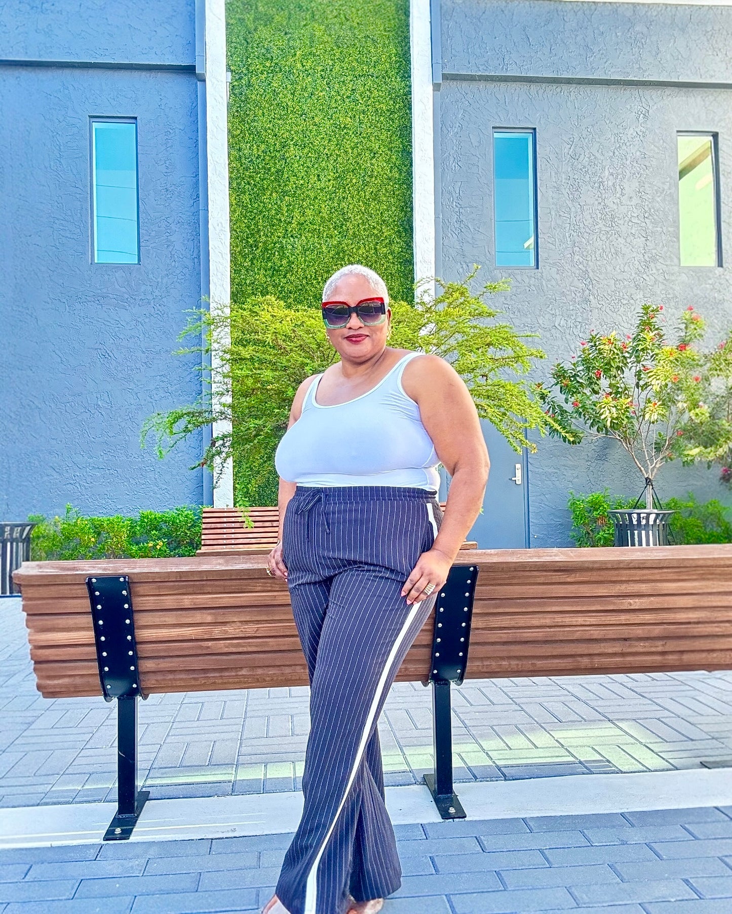 Side Stripe Pants with Drawstring