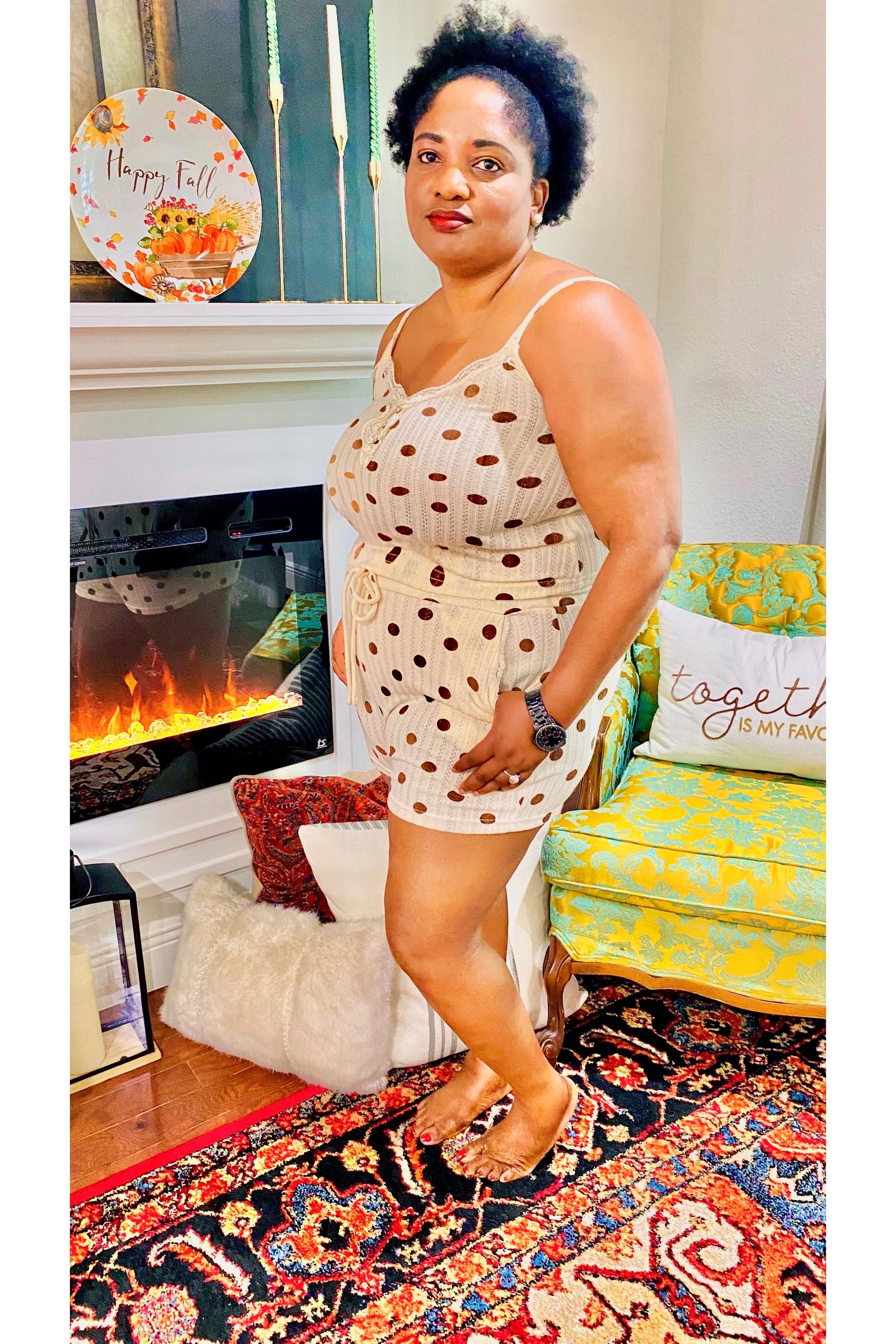 Polka- Dot Loungewear Set - D-S Fashion Sophisticated Boutique