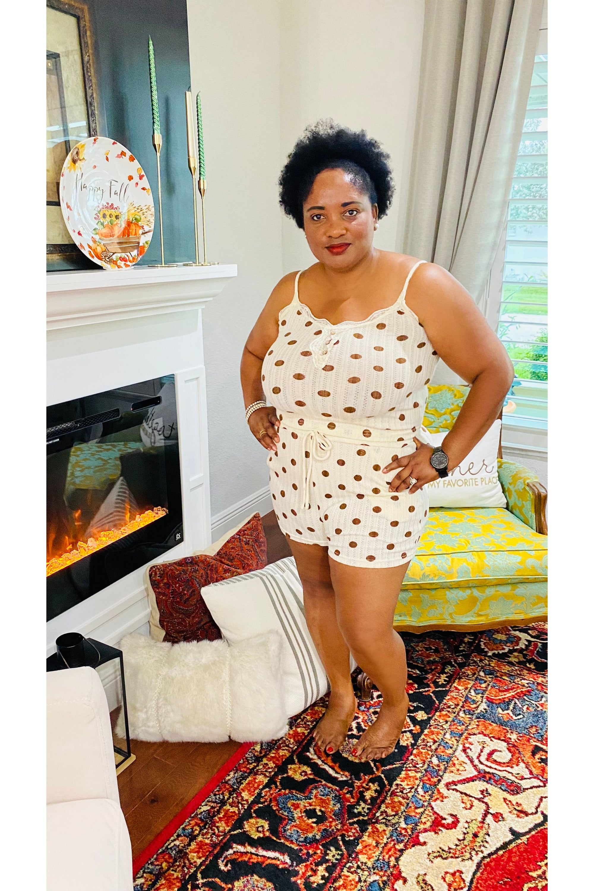 Polka- Dot Loungewear Set - D-S Fashion Sophisticated Boutique