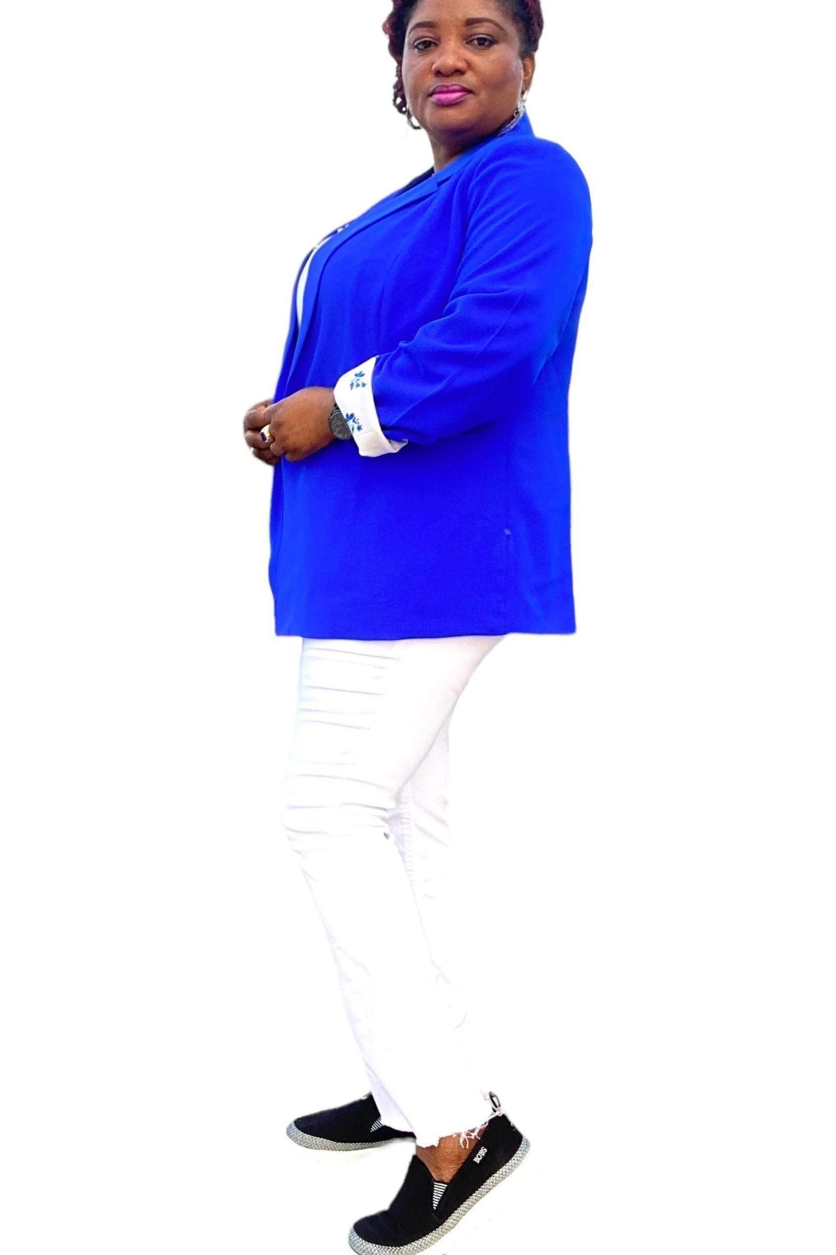 Flap Pocket Open Front Blazer - D-S Fashion Sophisticated Boutique