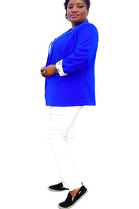 Flap Pocket Open Front Blazer - D-S Fashion Sophisticated Boutique