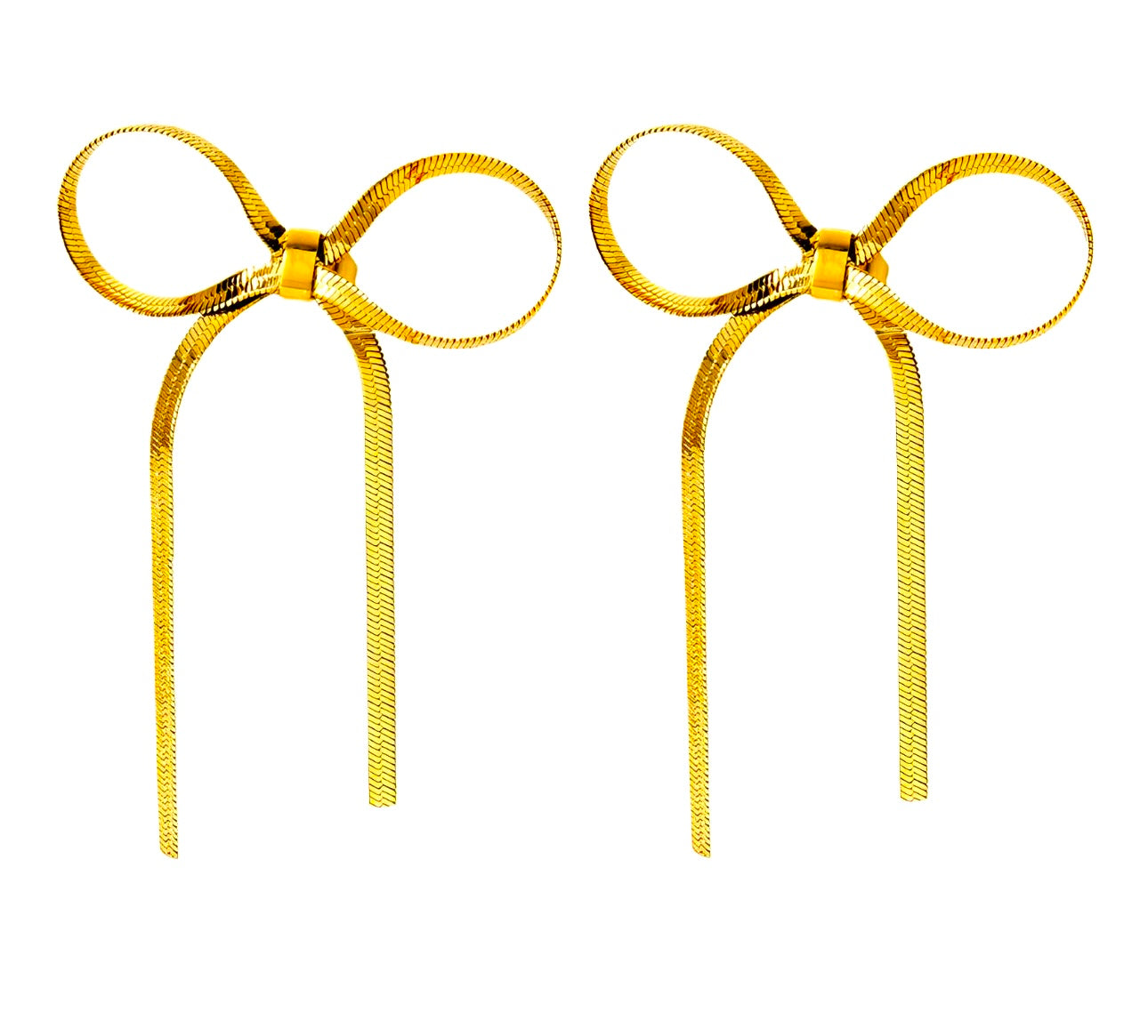 Chain Bow Earrings - D-S Fashion Sophisticated Boutique