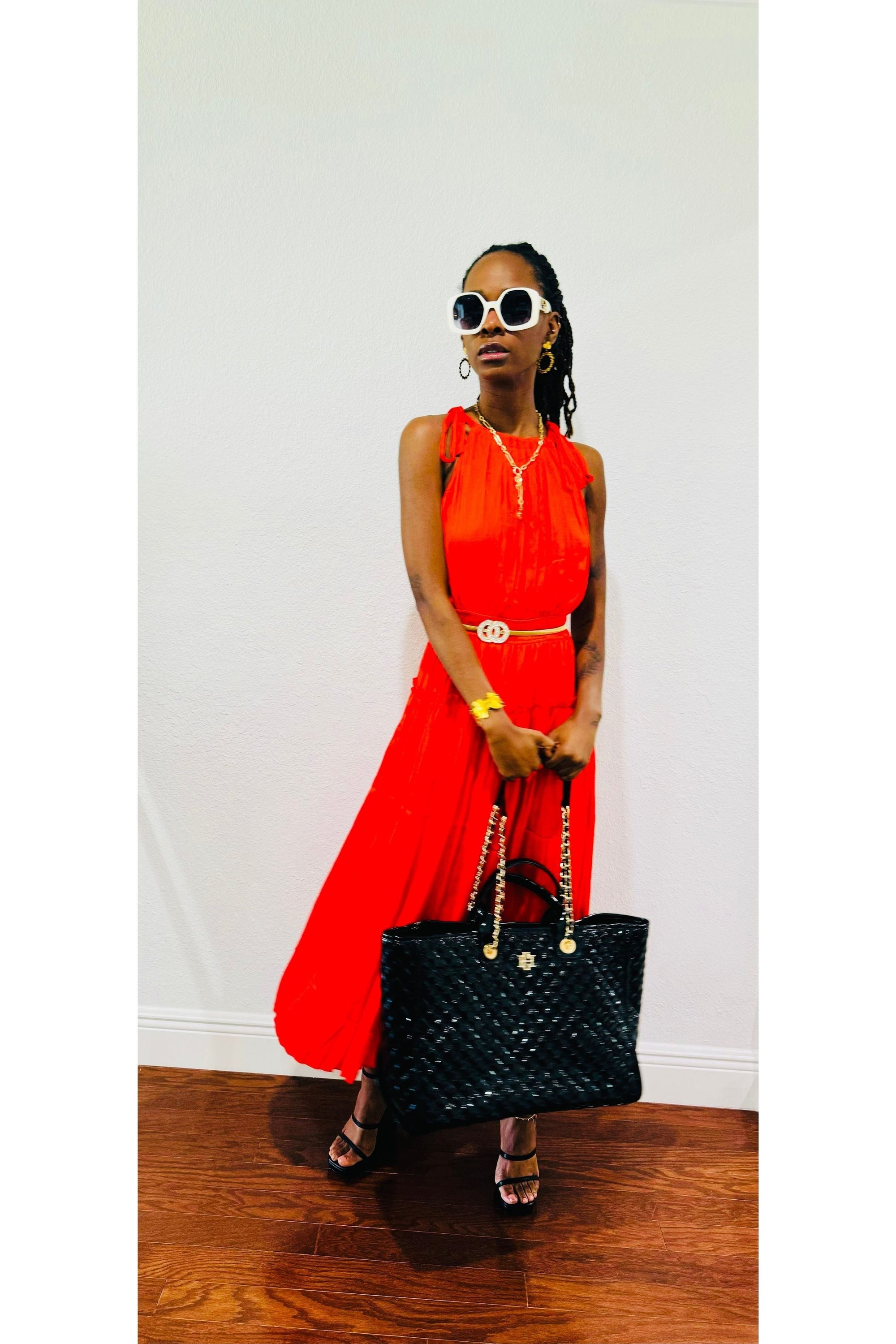 Pleated Halter Midi Dress - D-S Fashion Sophisticated Boutique