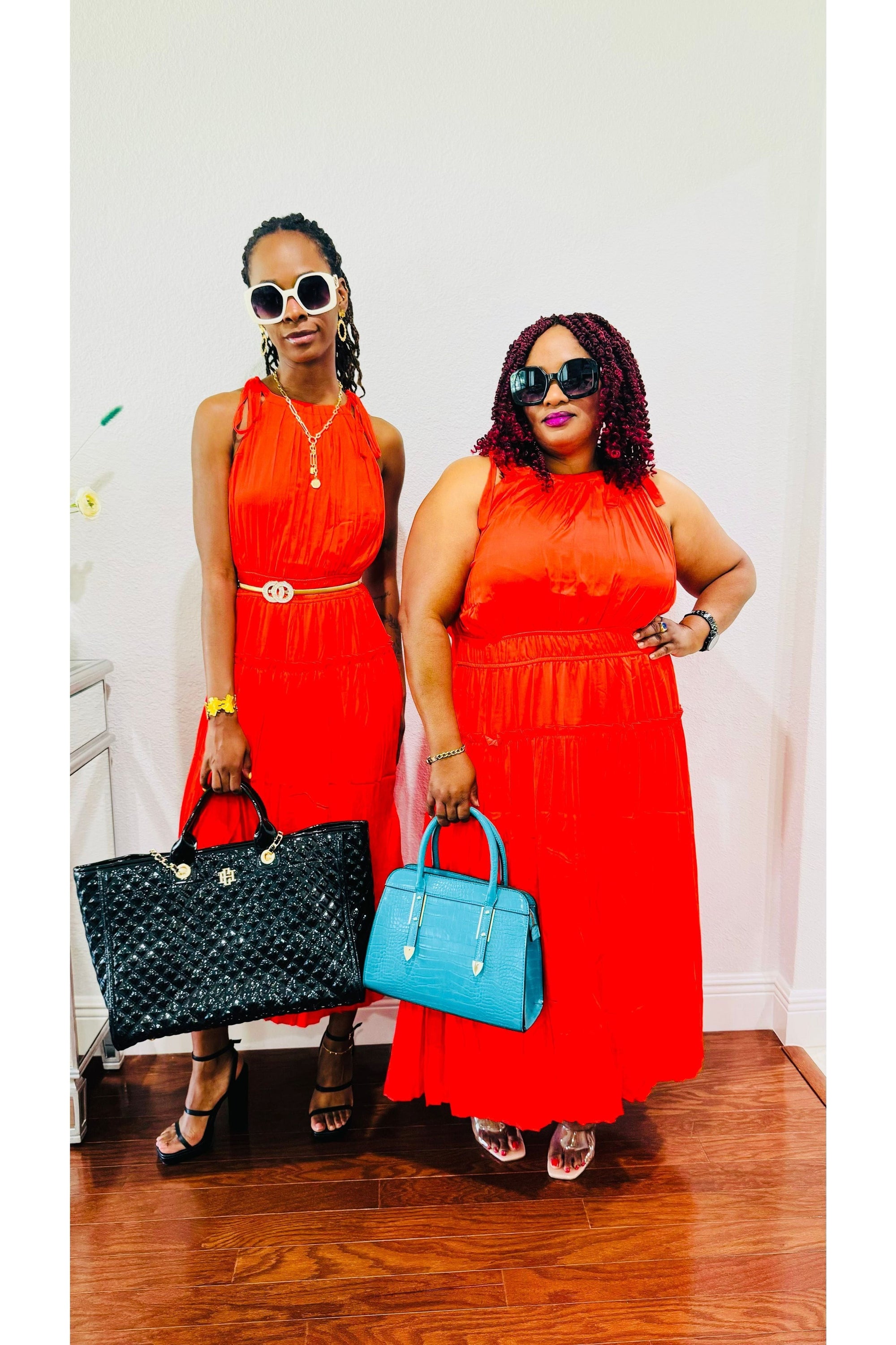 Pleated Halter Midi Dress - D-S Fashion Sophisticated Boutique