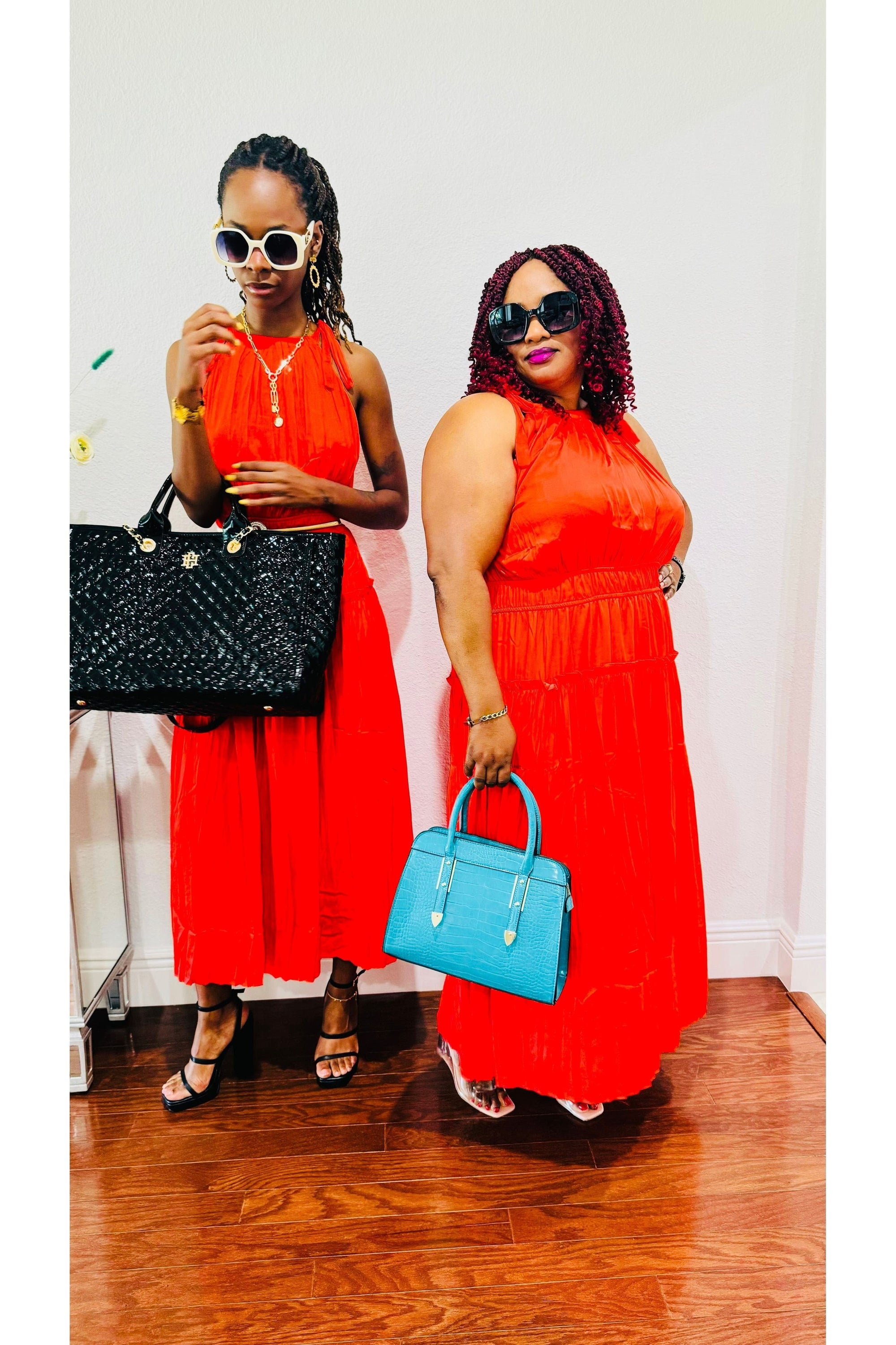 Pleated Halter Midi Dress - D-S Fashion Sophisticated Boutique