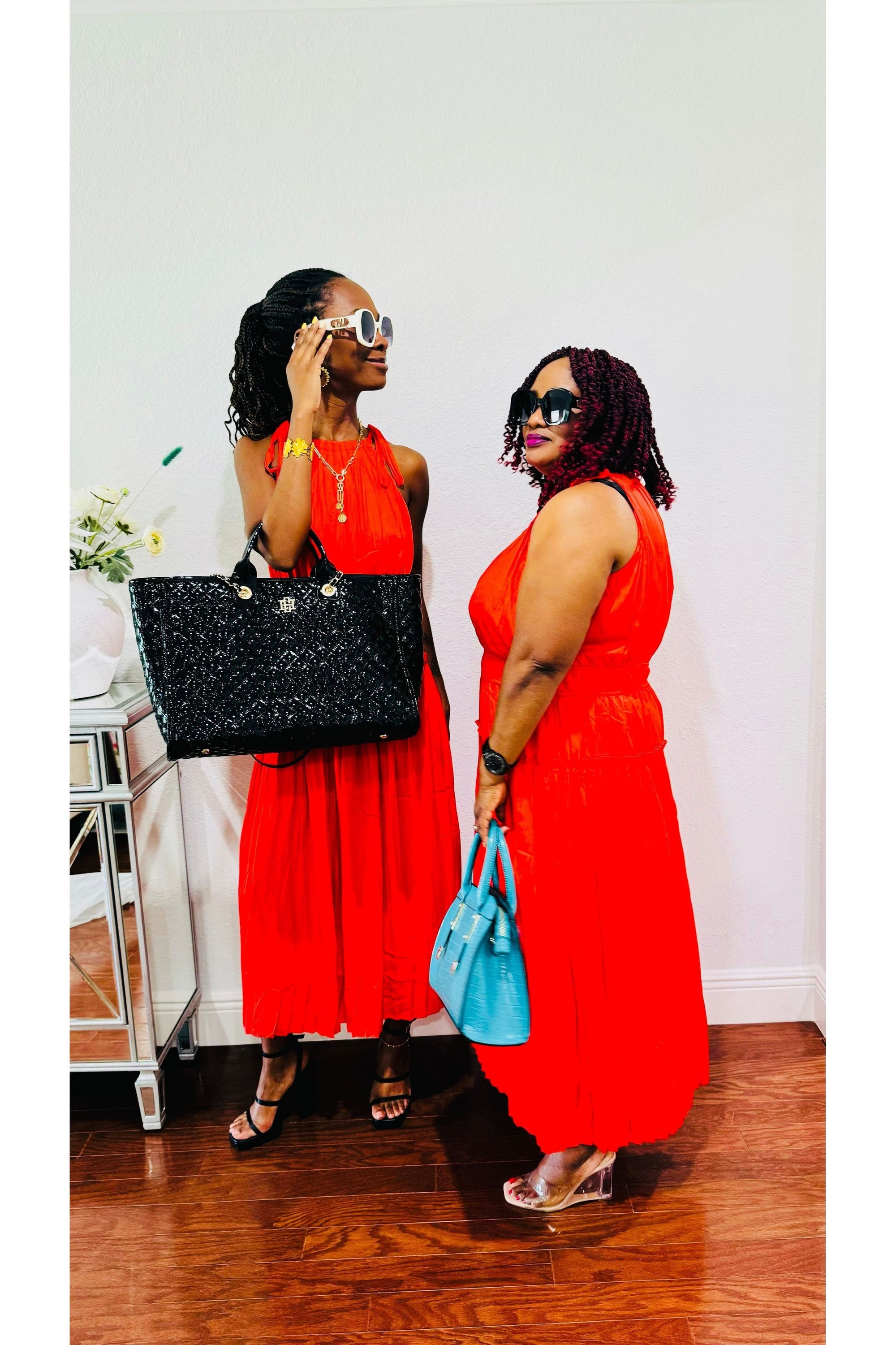 Pleated Halter Midi Dress - D-S Fashion Sophisticated Boutique