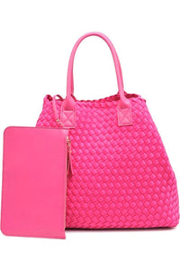 Ithaca Woven Neoprene Tote - D-S Fashion Sophisticated Boutique