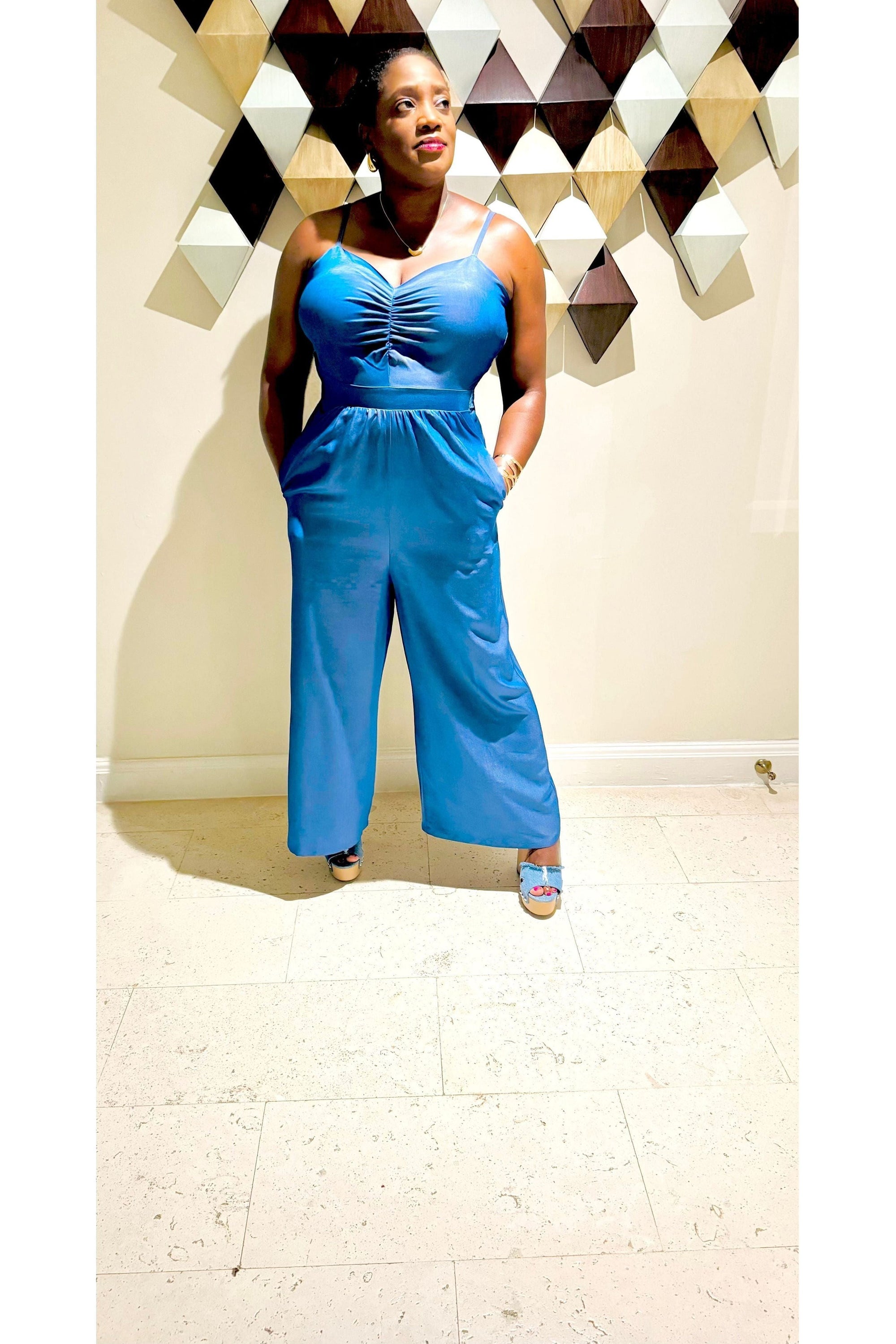 Embroidered Denim Jumpsuit - D-S Fashion Sophisticated Boutique