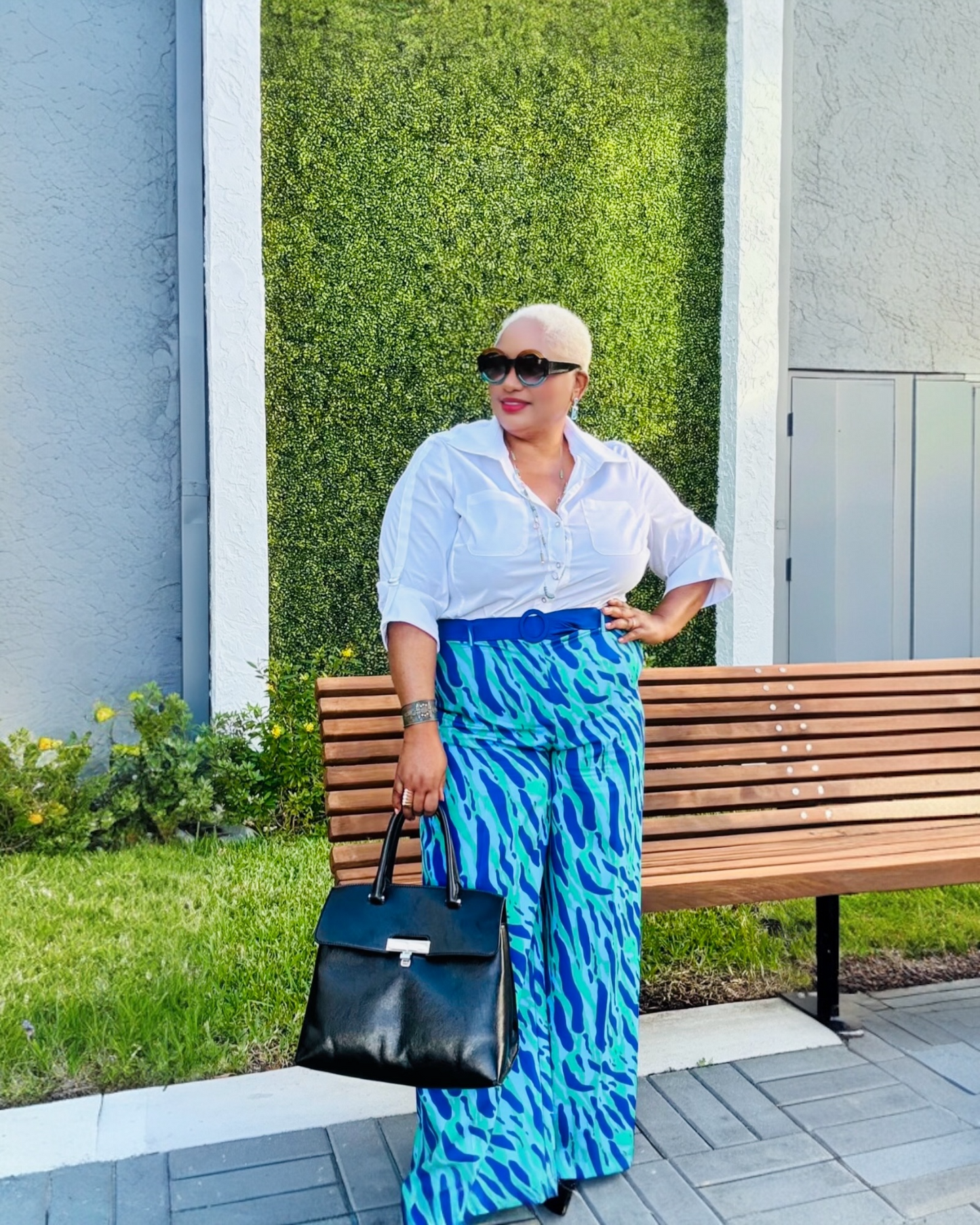 Bold Abstract Printed Wide Leg Pants