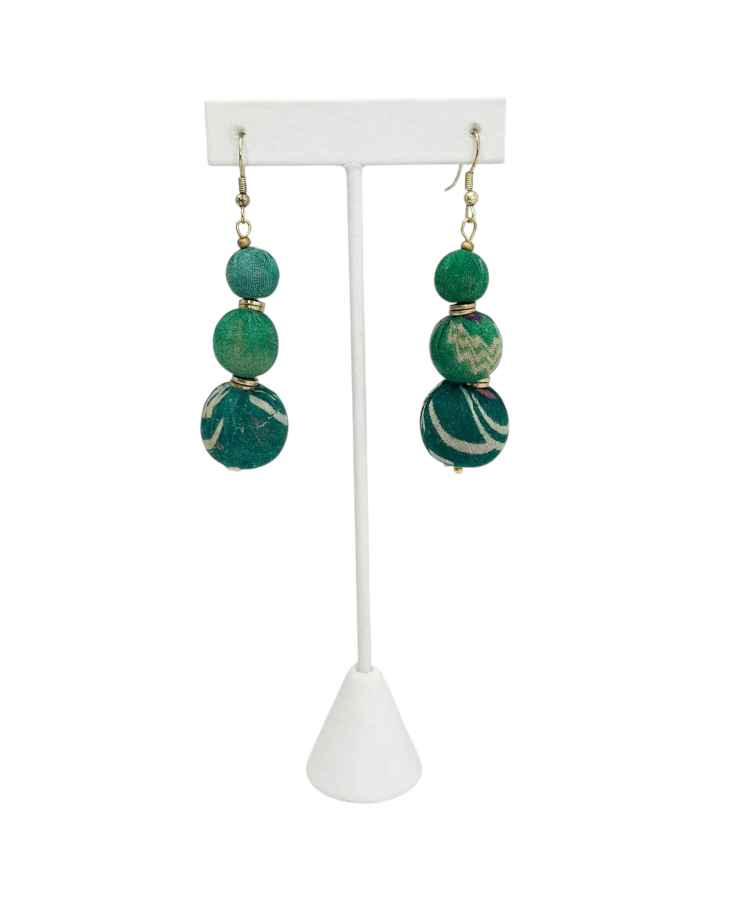 Trio Aqua Beaded Earrings