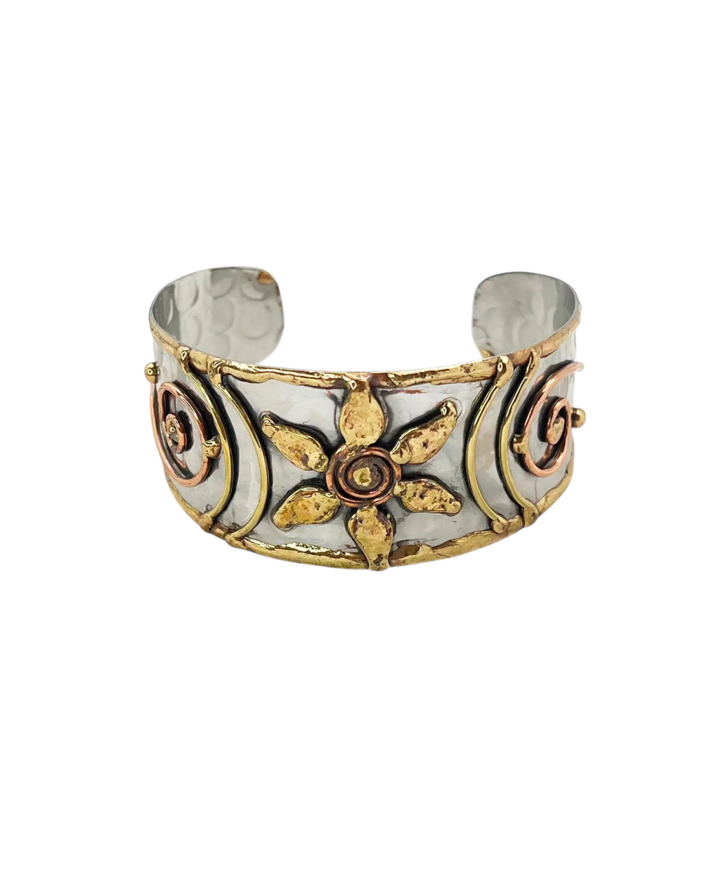 Handcrafted Flower Spiral Cuff