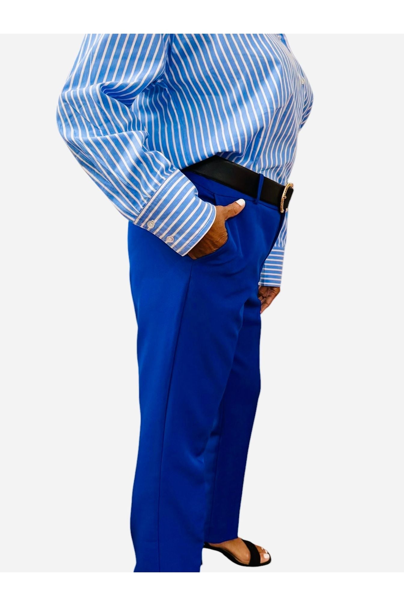 High-Waist Cigarette Pants - D-S Fashion Sophisticated Boutique