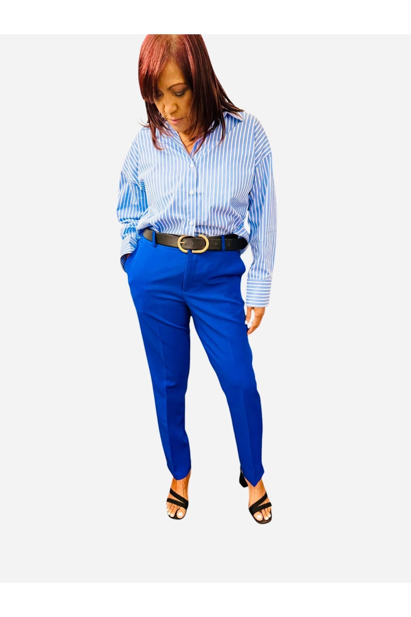 High-Waist Cigarette Pants - D-S Fashion Sophisticated Boutique