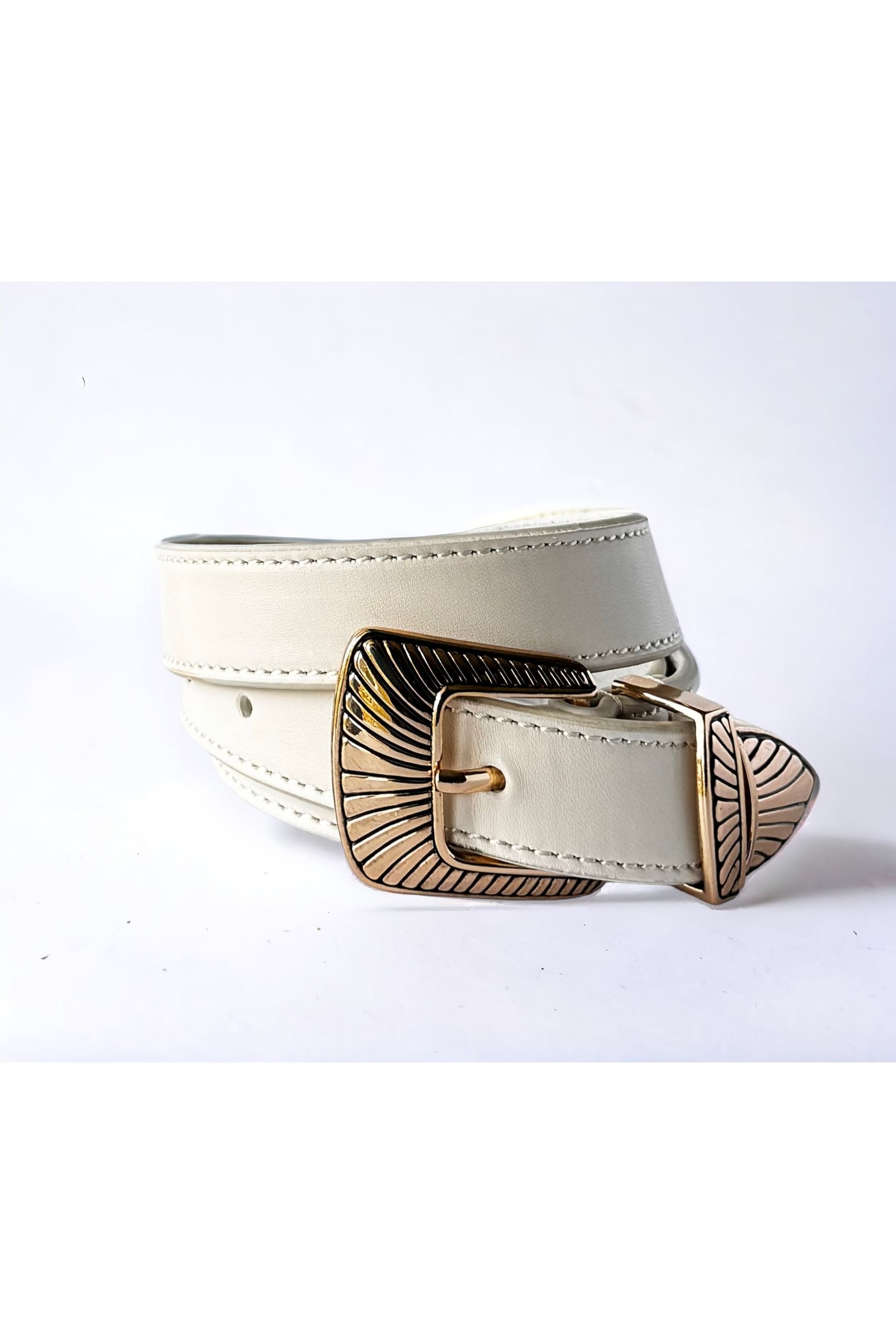 White leather Belt - D-S Fashion Sophisticated Boutique