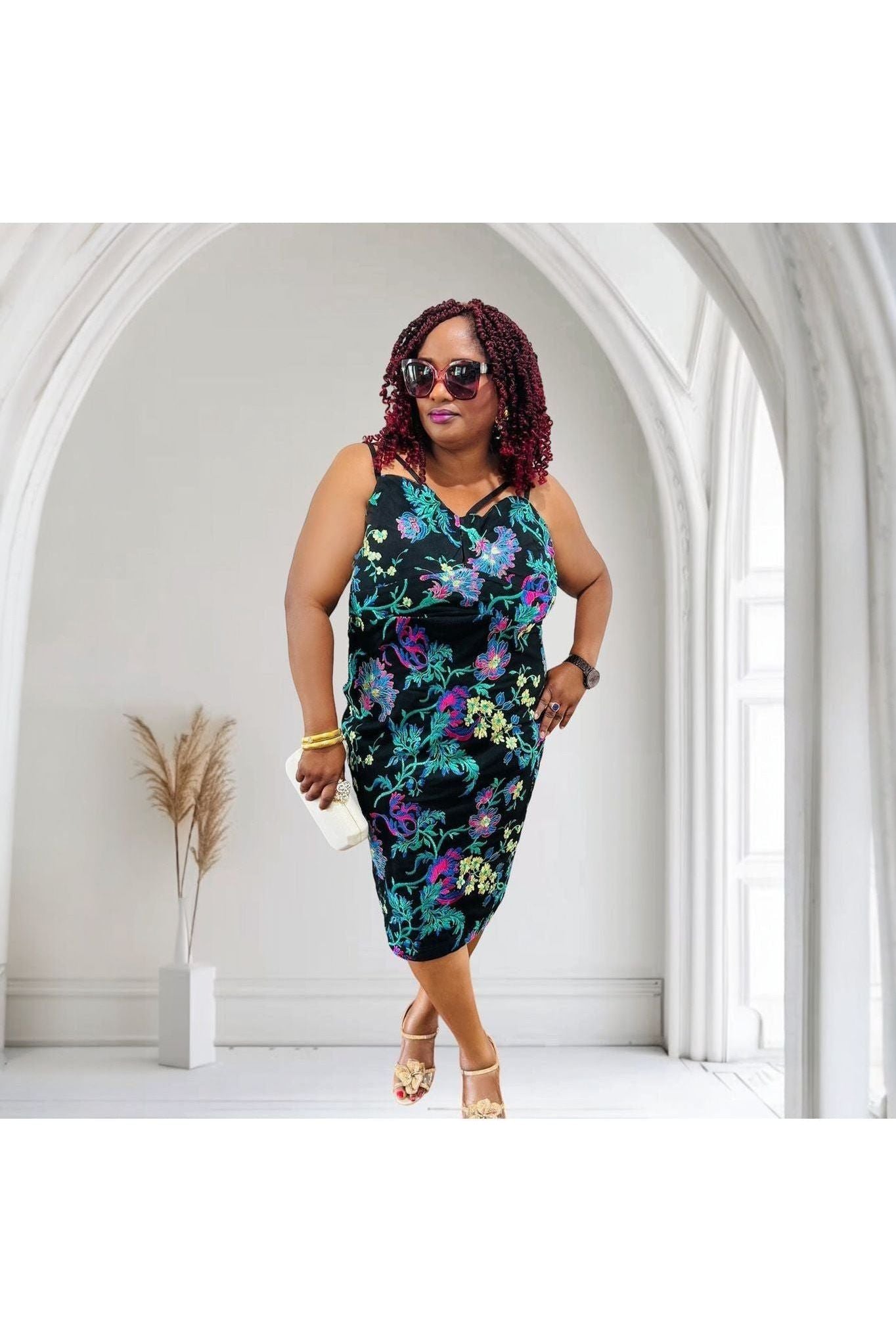 Embroidered Mesh Dress by Siena - D-S Fashion Sophisticated Boutique
