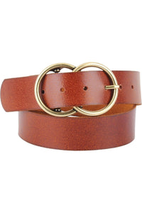 Double Circle Buckle Leather Belt - D-S Fashion Sophisticated Boutique