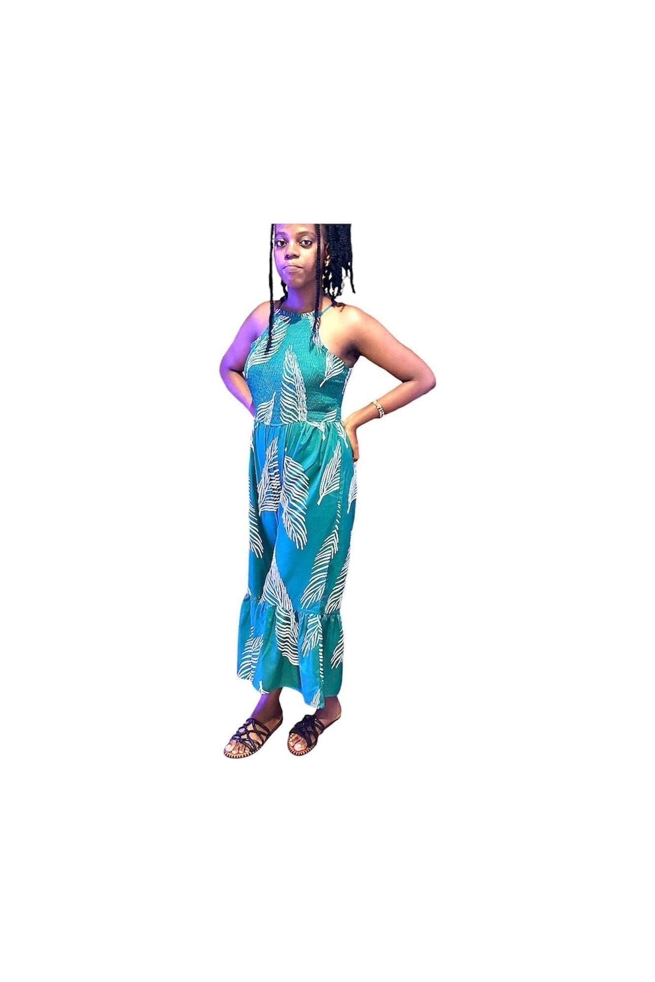 Smocked Top Woven Jumpsuit - D-S Fashion Sophisticated Boutique
