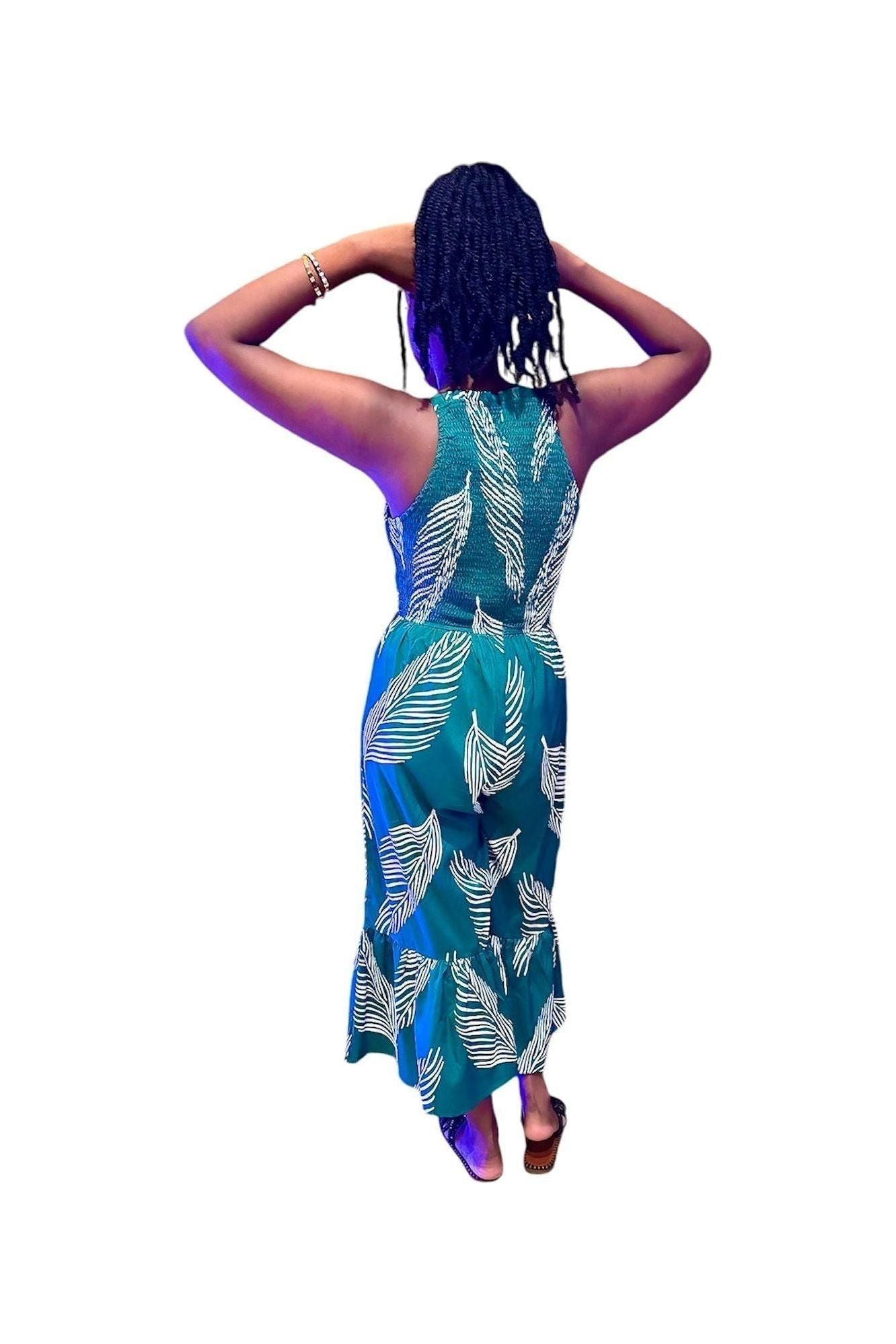 Smocked Top Woven Jumpsuit - D-S Fashion Sophisticated Boutique