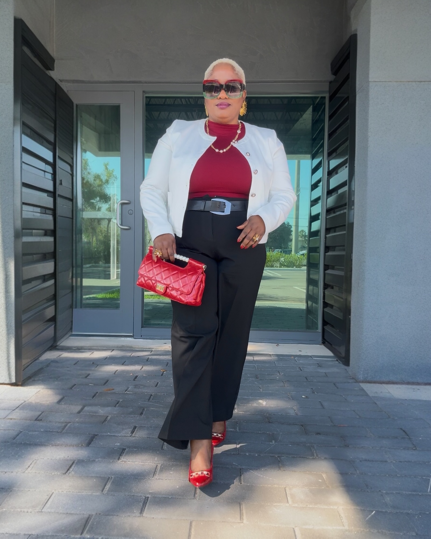 Wide Leg Belted Pants