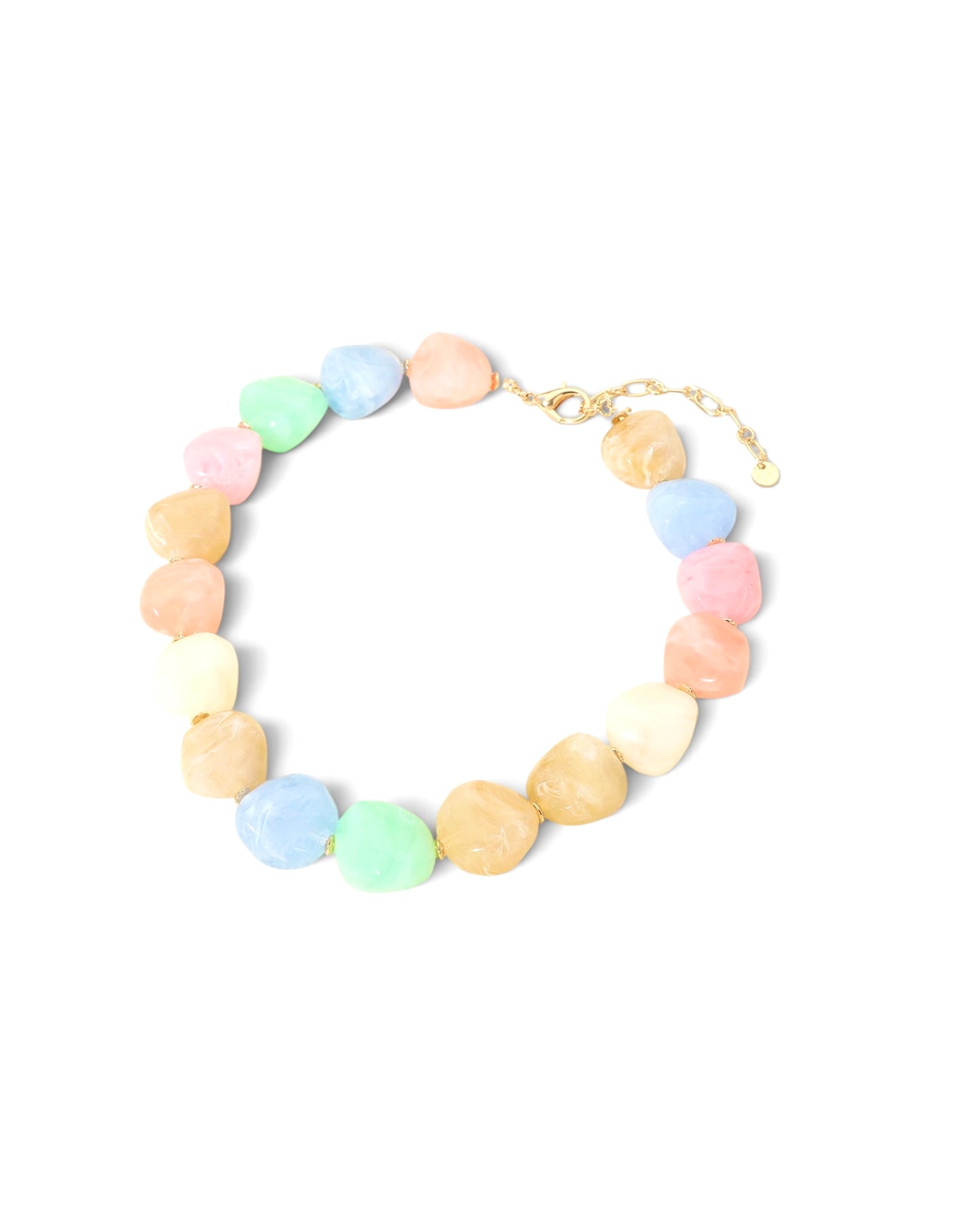 Chunky Marbled Beaded Statement Necklace