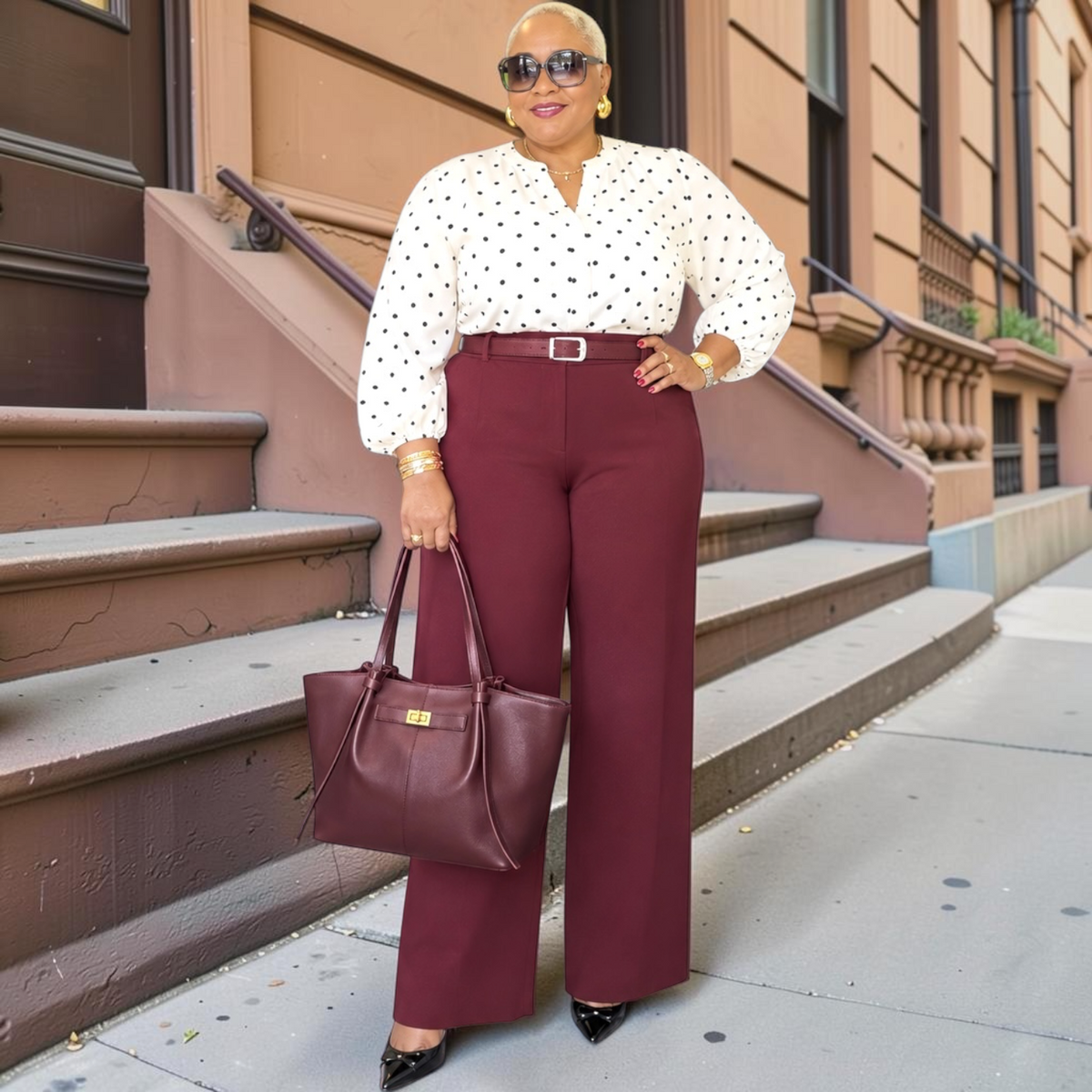 Wide Leg Belted Pants