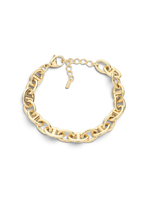 18K Gold Dipped Stainless Steel Chain Link Bracelet