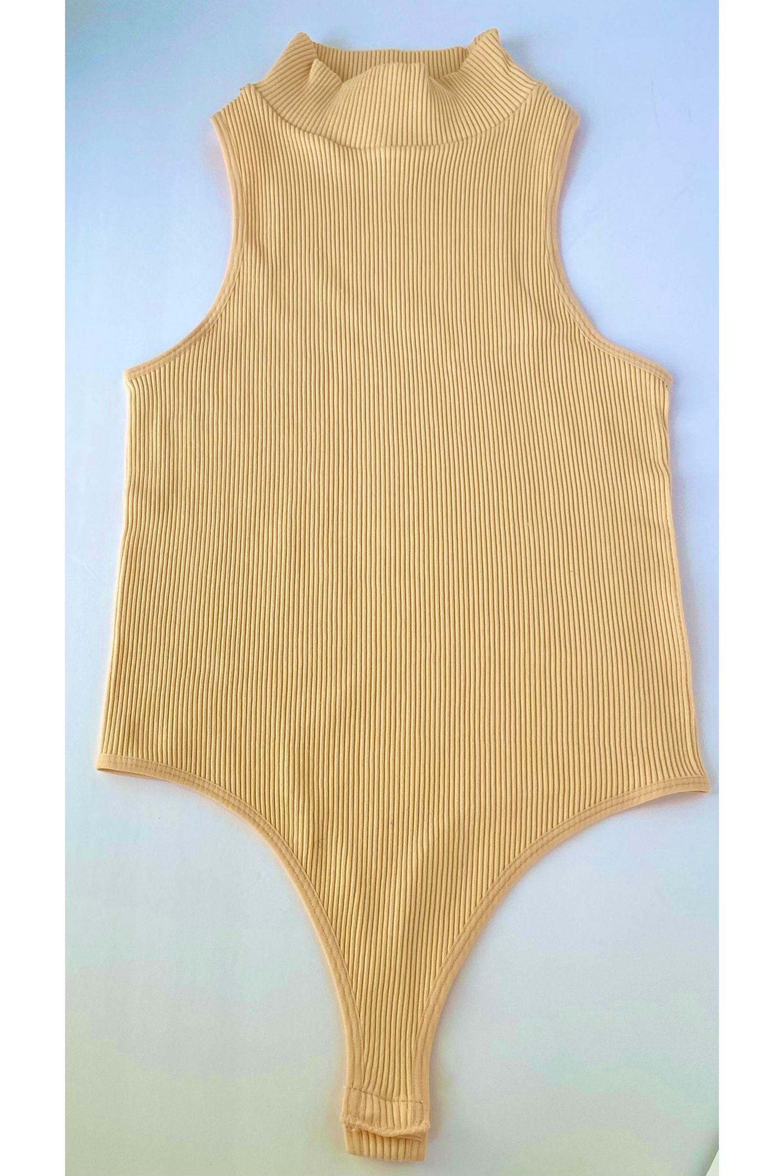 Mock Neck Ribbed Sleeveless Body suit - Fashion Sophisticated Boutique