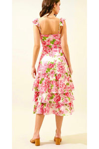 Guayana Ruffle Tiered MIDI Dress - Fashion Sophisticated Boutique