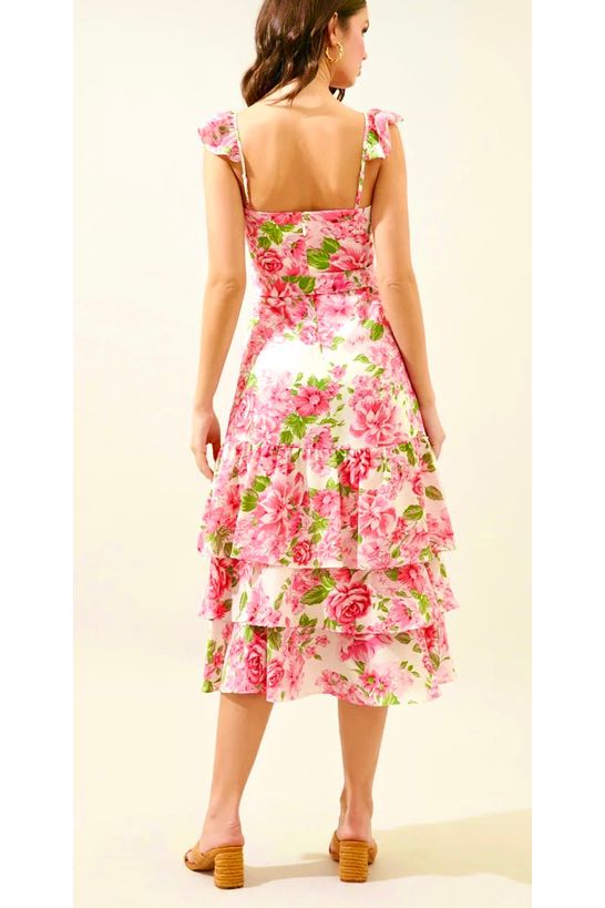 Guayana Ruffle Tiered MIDI Dress - Fashion Sophisticated Boutique
