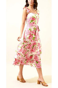Guayana Ruffle Tiered MIDI Dress - Fashion Sophisticated Boutique