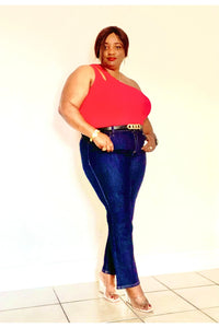 Plus Size Cut Out One Shoulder Knit Top - Fashion Sophisticated Boutique