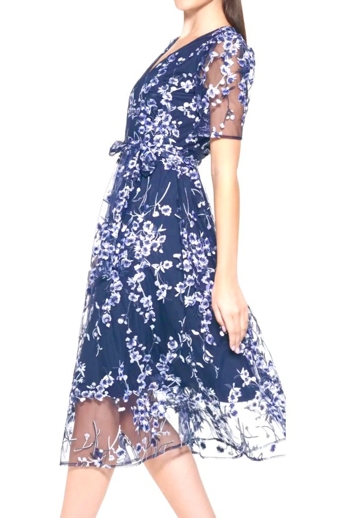 Kensie Embroidery Mesh Midi  Dress - Fashion Sophisticated Boutique