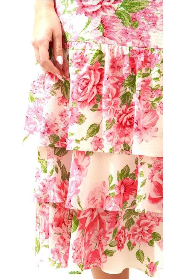 Guayana Ruffle Tiered MIDI Dress - Fashion Sophisticated Boutique