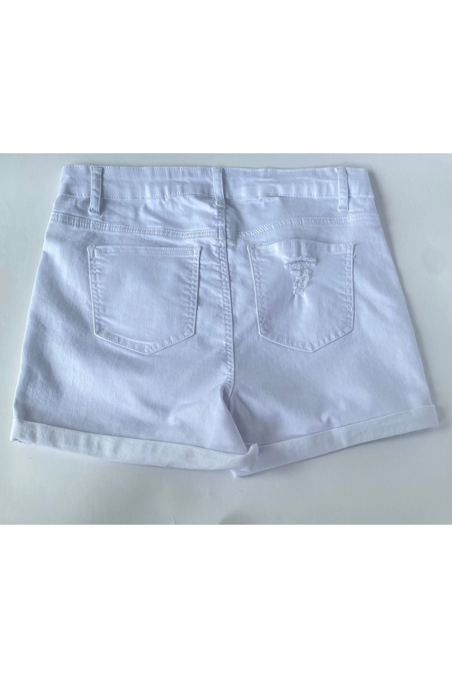 White Cuffed Denim Shorts - Fashion Sophisticated Boutique