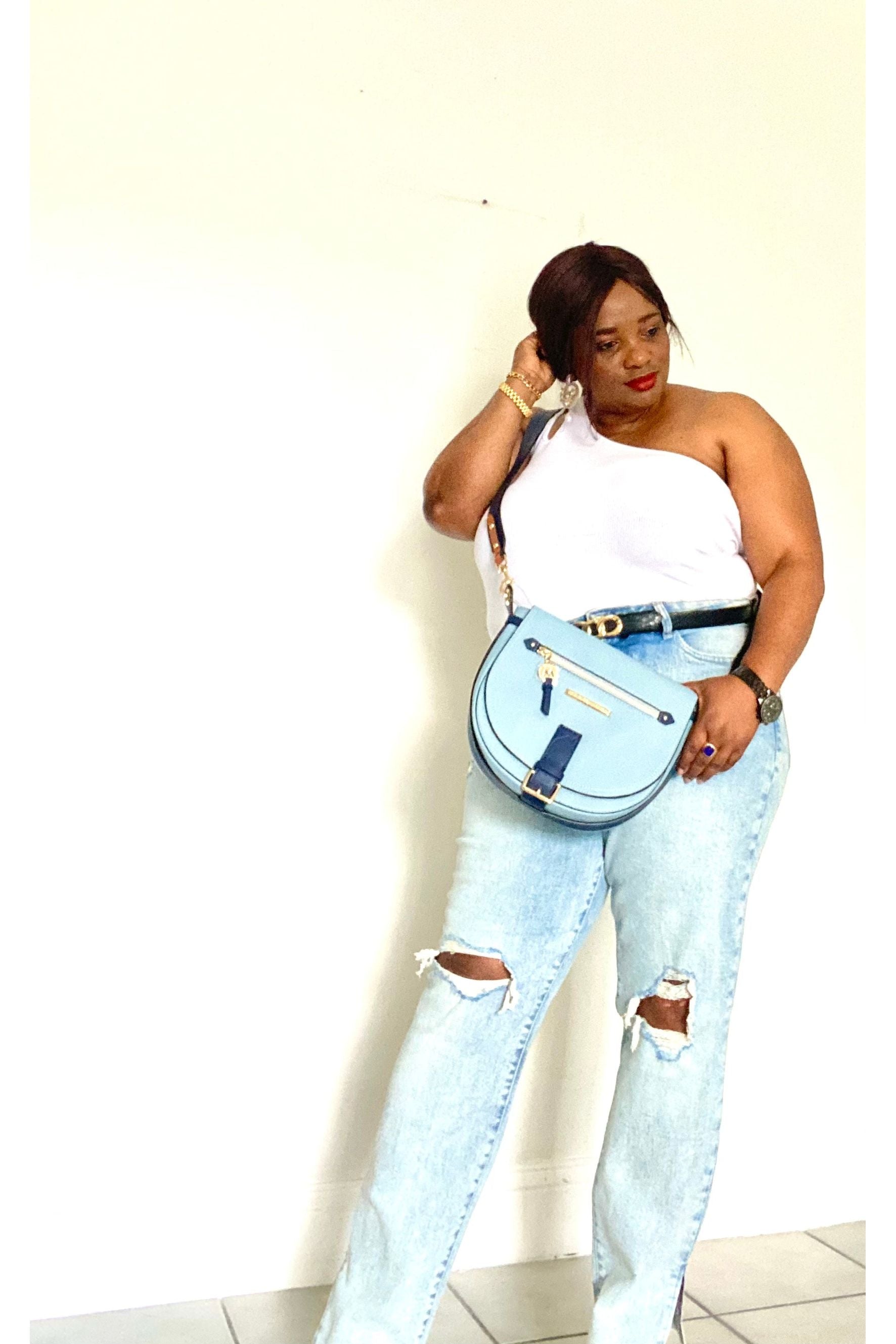 Plus Size Cut Out One Shoulder Knit Top - Fashion Sophisticated Boutique