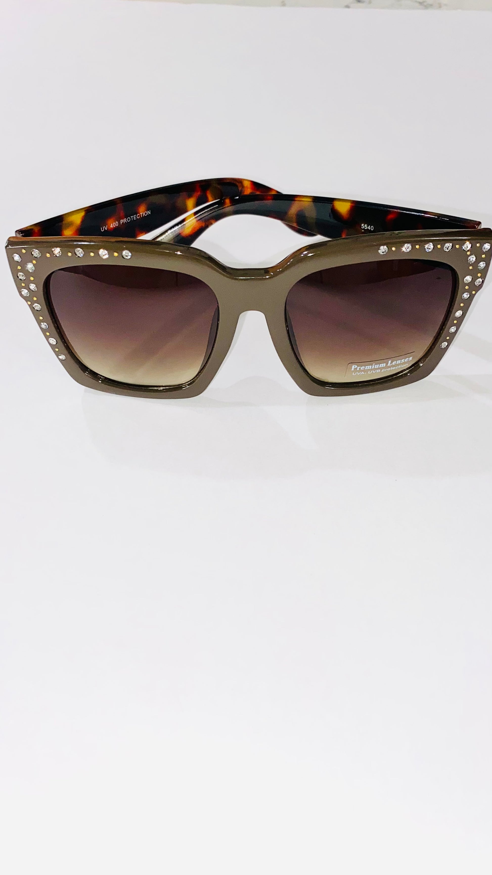 Oversized Embellished Square Sunglasses - Fashion Sophisticated Boutique