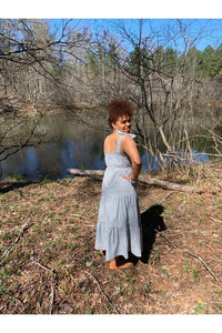 Stripe Ribbon Tie Midi Dress - Fashion Sophisticated Boutique