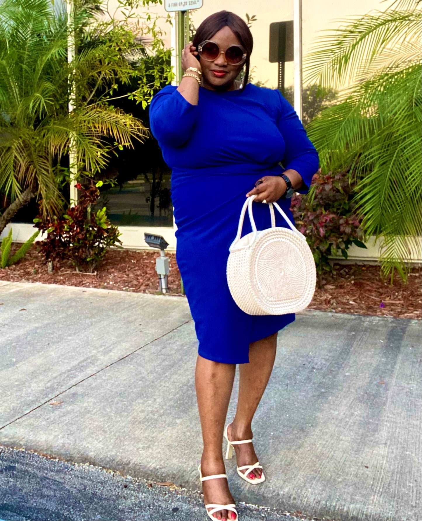 Blue Side Twist Dress - Fashion Sophisticated Boutique