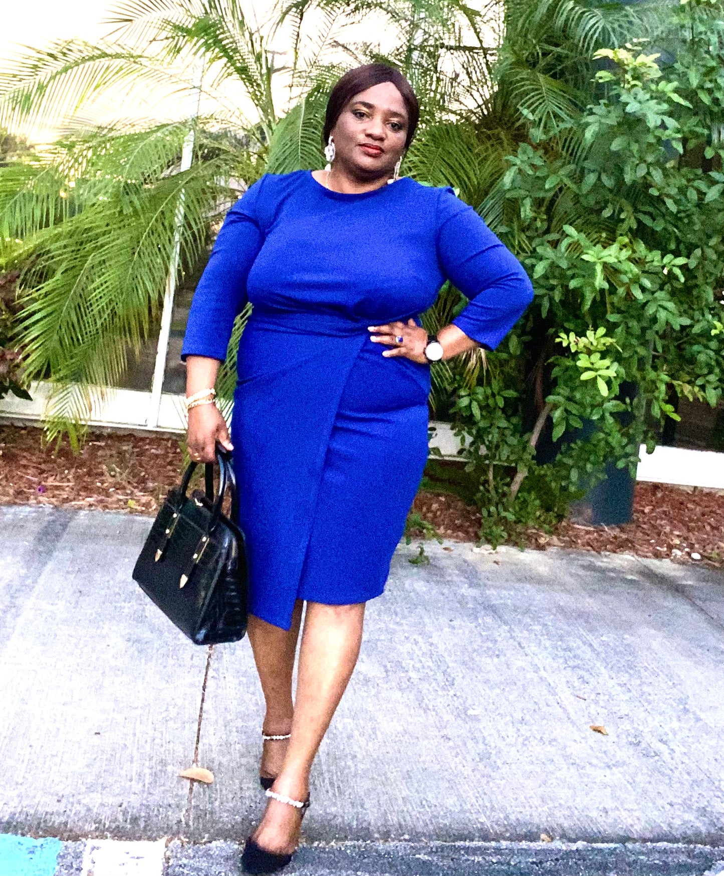 Blue Side Twist Dress - Fashion Sophisticated Boutique